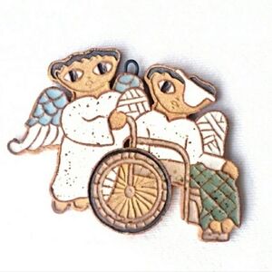 Monk Ceramic Clay Pottery Hanging Wall Plaque SIGNED GET WELL